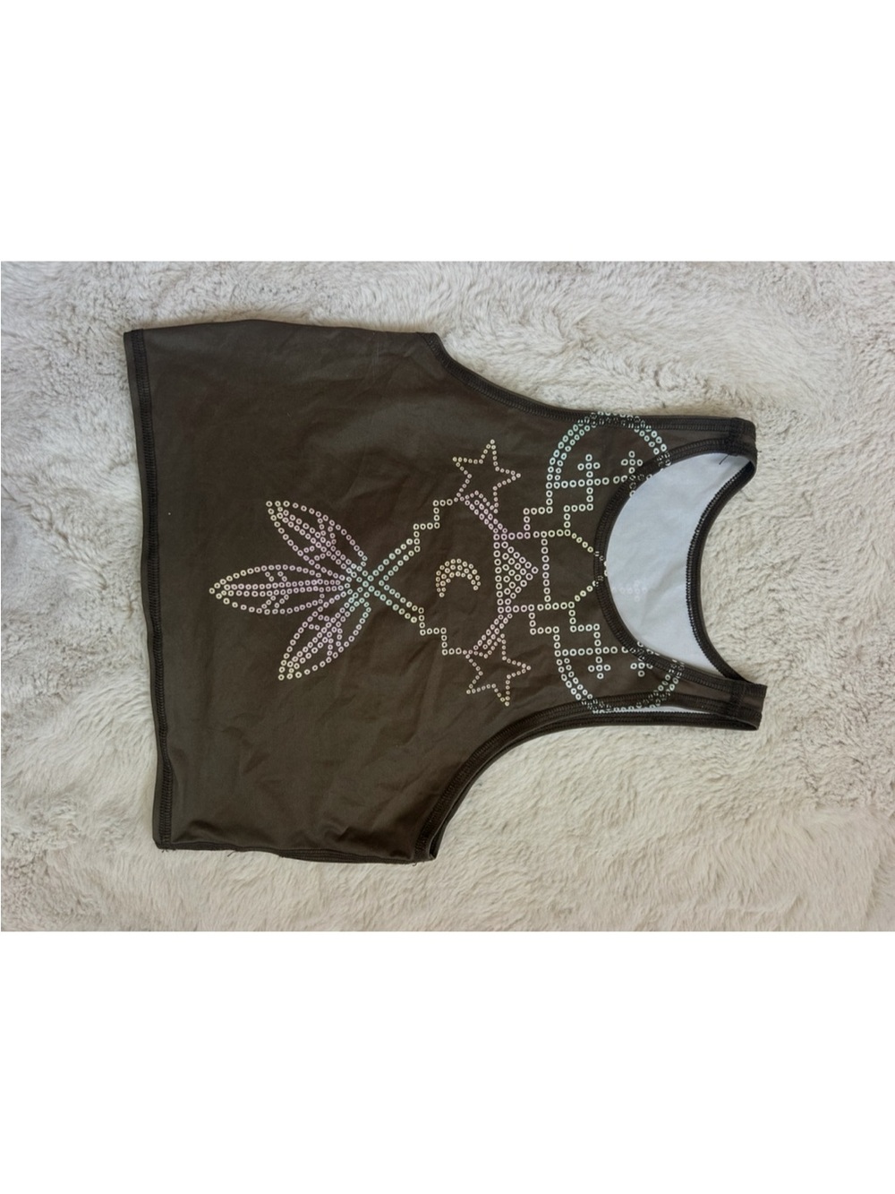 Olive green Teeki sports bra/crop top size XS/S